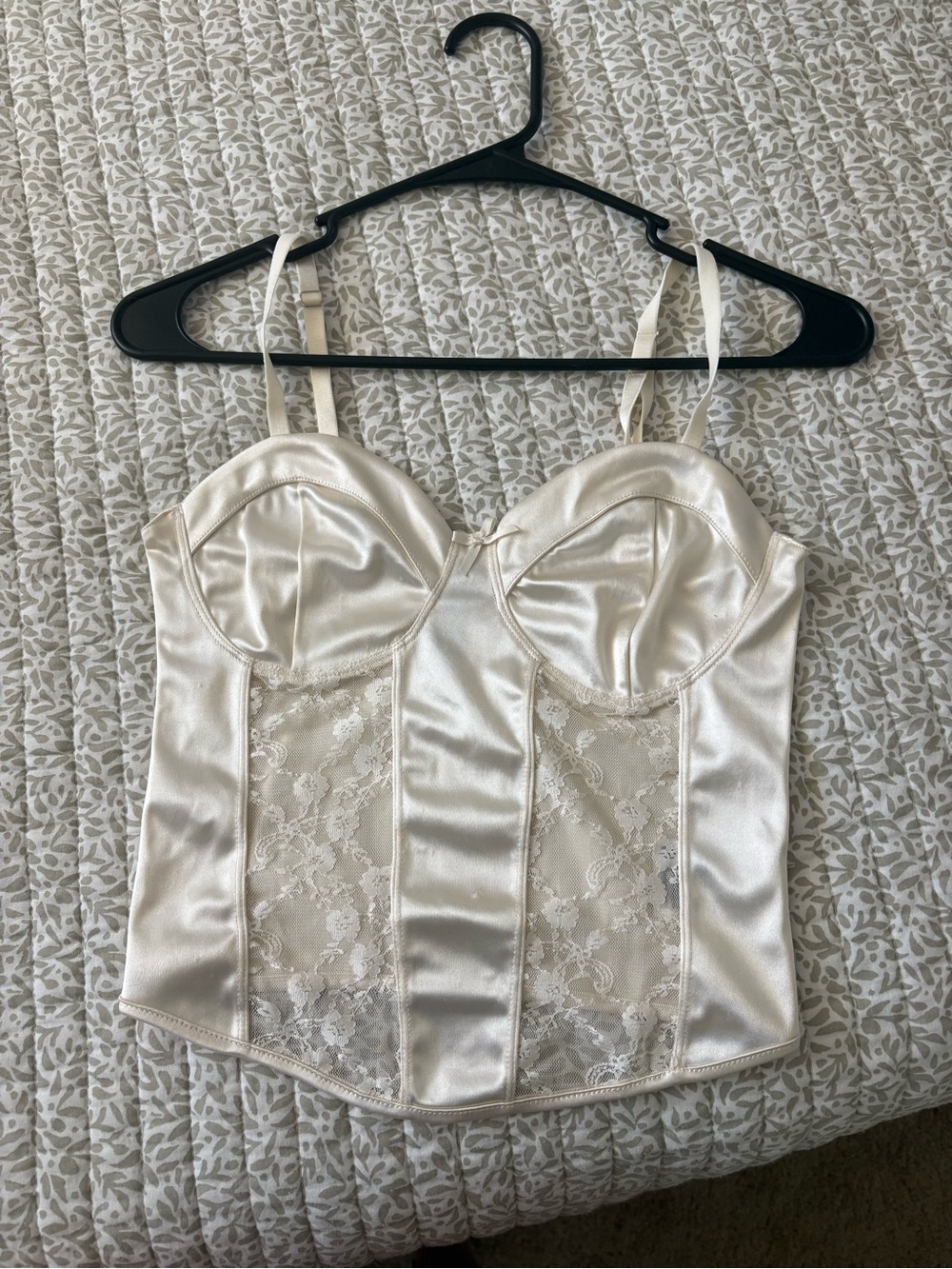 H&M Cream Satin Lace Bustier